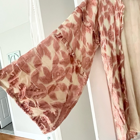 Jen’s Pirate Booty Free People Rising Star Long Jacket Rose Gold RARE - Picture 3 of 9